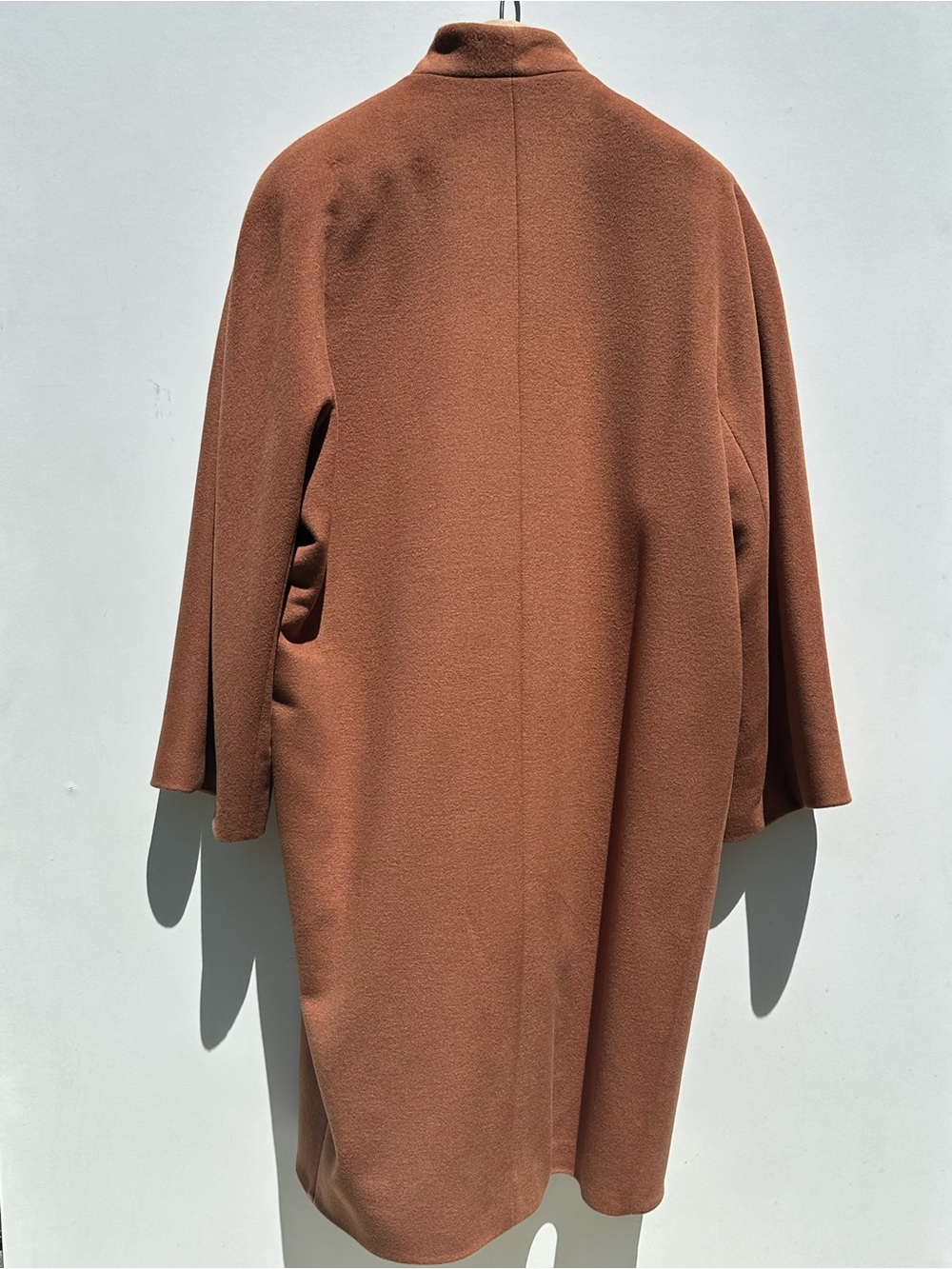 Electre Vintage French Tan Wool Women's Coat with Black Velvet Collar, M-L - Picture 2 of 16